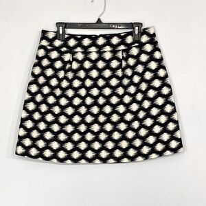 Banana Republic | Women’s Black White Geometric Pattern Mini Skirt Office Size 8